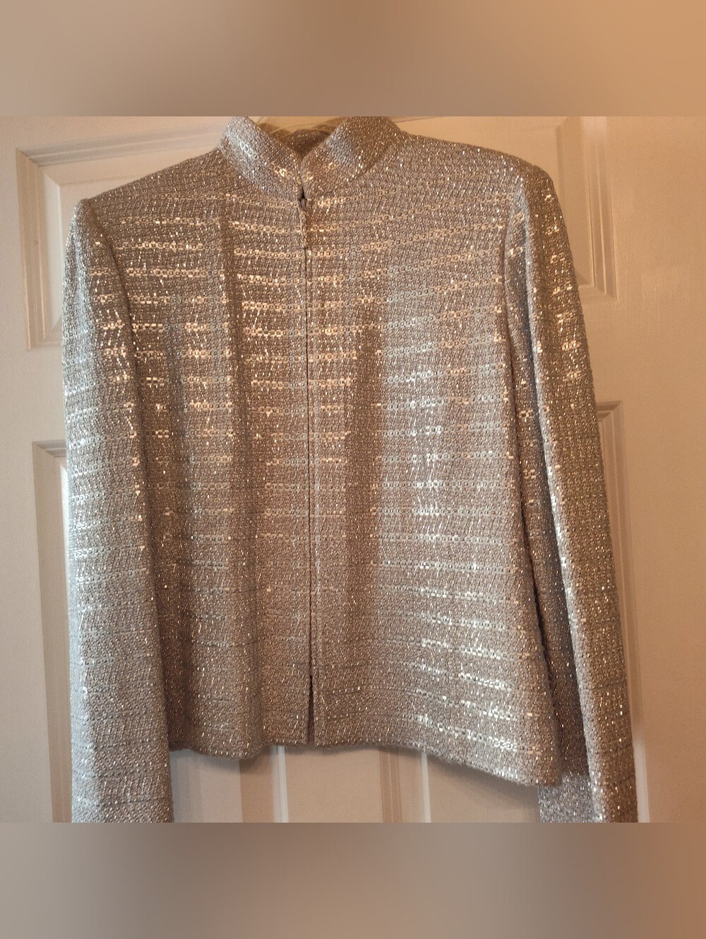 St. John Evening Sparkling Silver Women's Evening Jacket